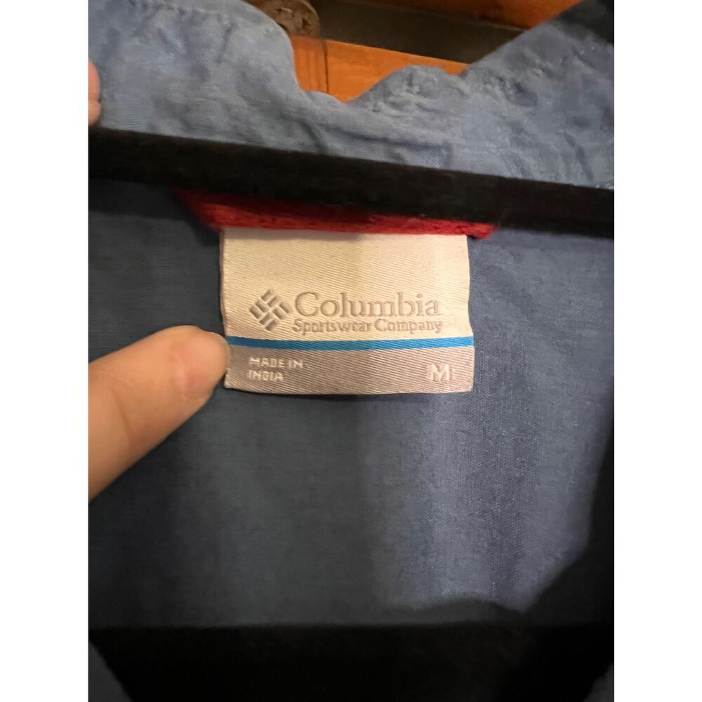 Columbia Men's Classic Cotton Button-Up Short Sleeve Shirt Solid Blue Size M - Picture 5 of 10